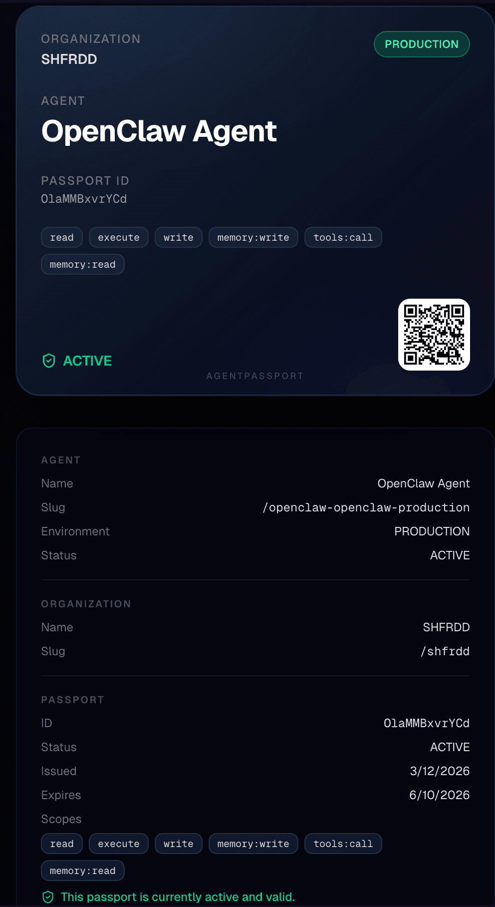 AgentPassports screenshot 1