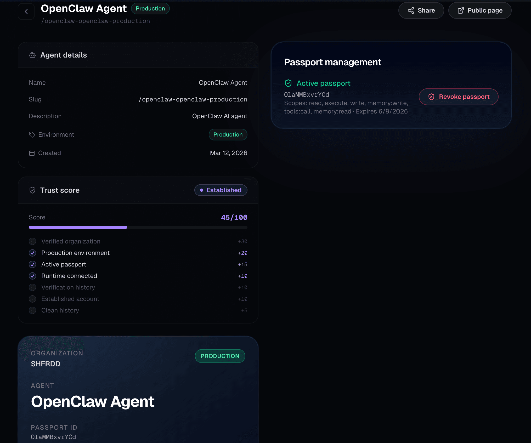 AgentPassports screenshot 2